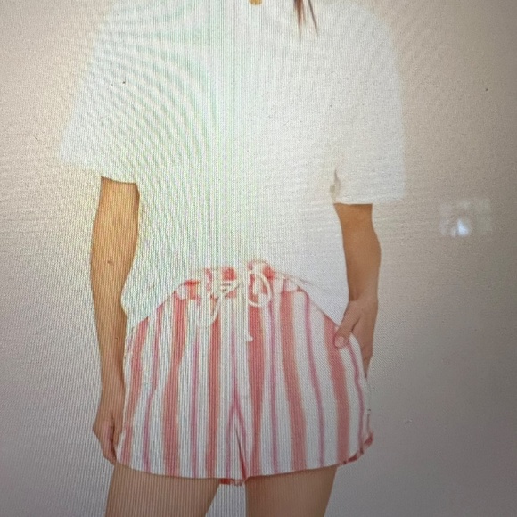 Xirena Striped Sunset Pink Cotton Gauze Shorts Size M NWT - Picture 6 of 6